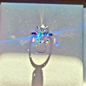 Solid 14k gold 4.13ct lab oval diamond ring